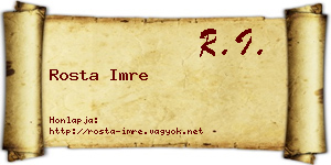 Rosta Imre névjegykártya